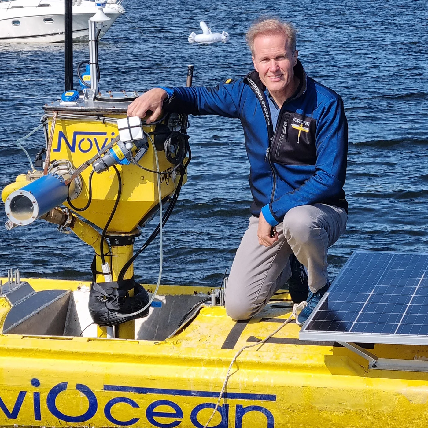Jan Skjoldhammer, NoviOcean CEO, founder and inventor, on the yellow wave energy prototype