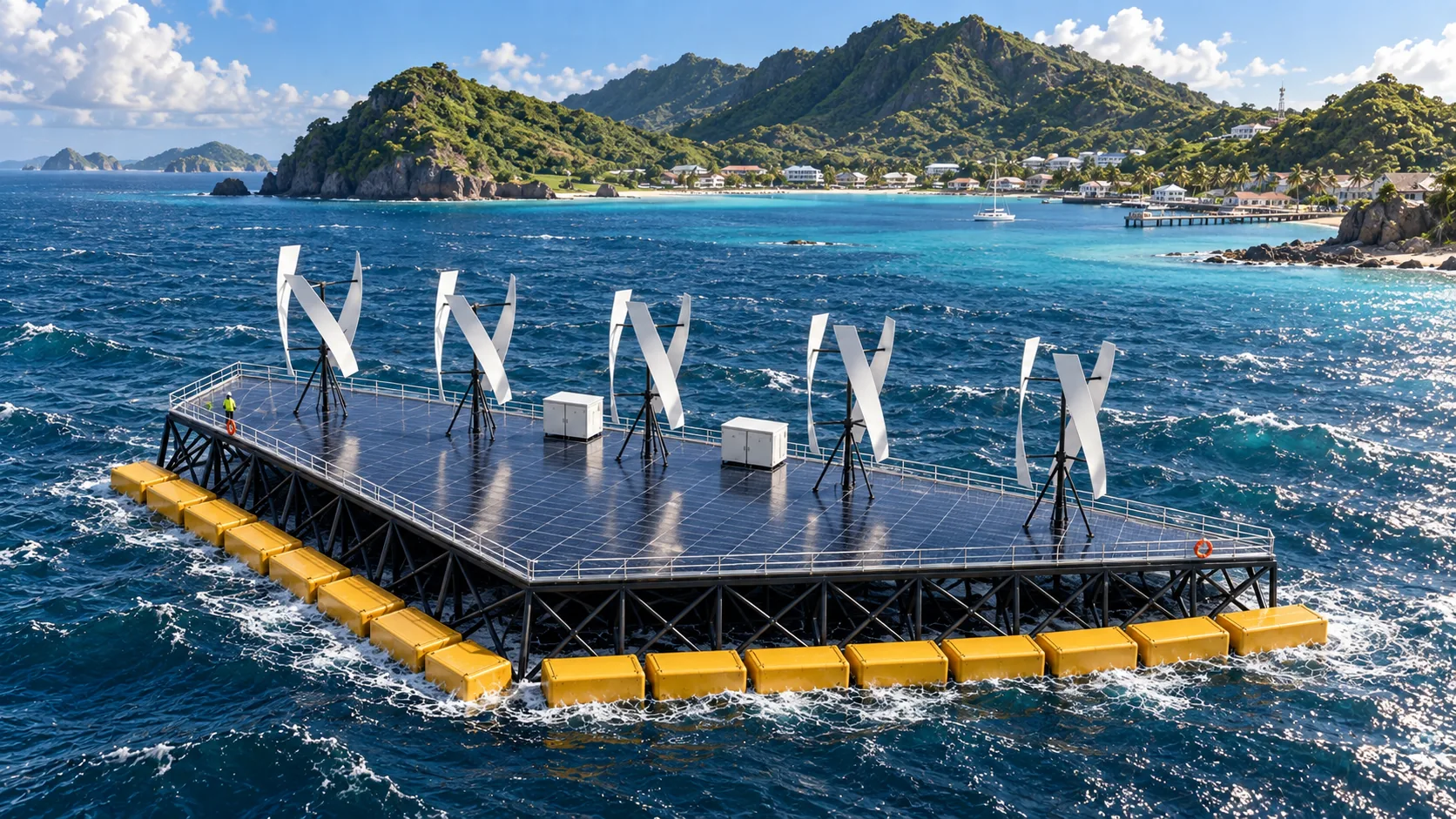 NoviOcean hybrid platform — island community concept