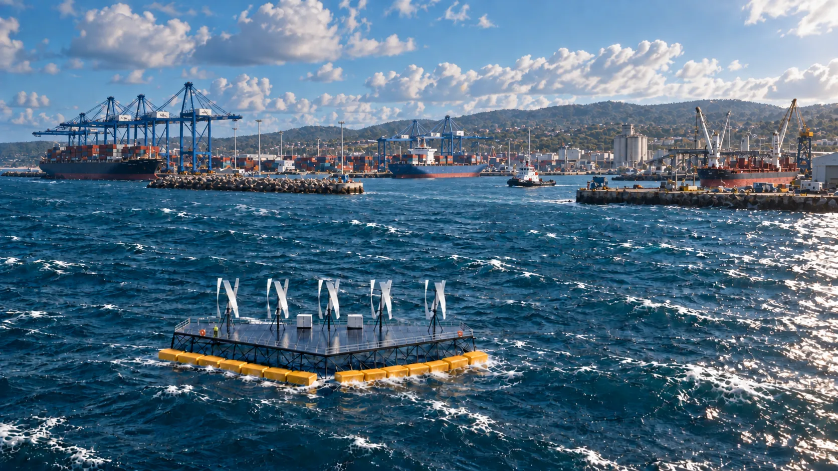 NoviOcean hybrid platform — port terminal concept
