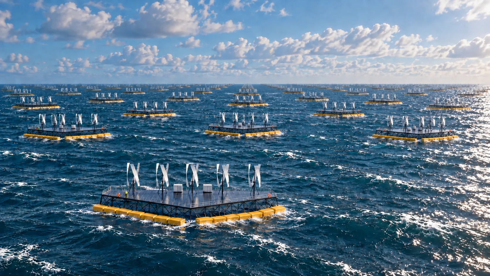 NoviOcean hybrid platform — utility-scale array concept