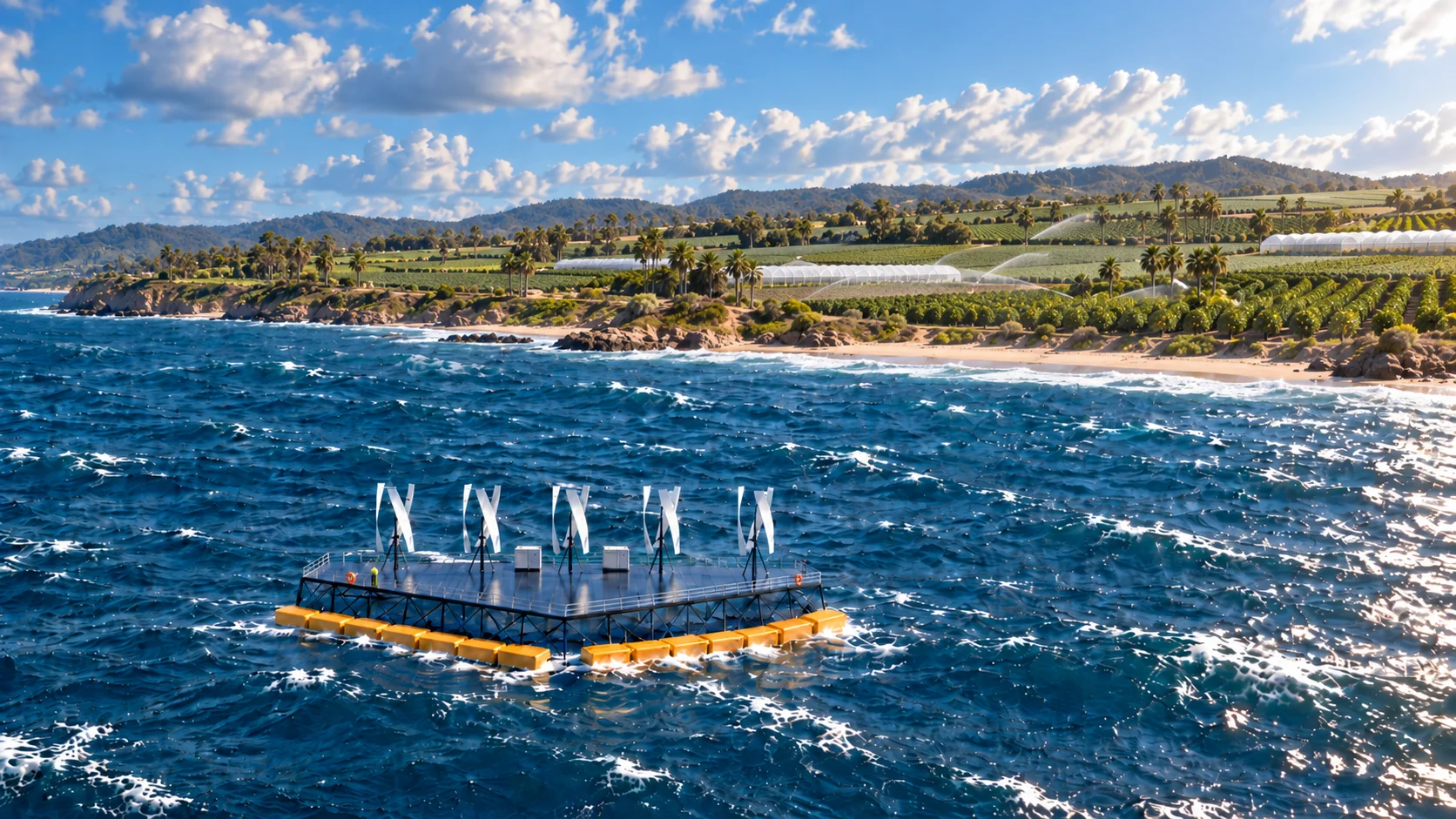 NoviOcean hybrid platform — coastal agriculture concept